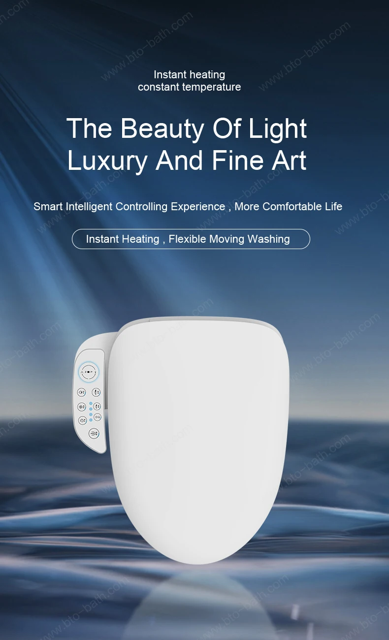 BTO High quality multi function elongated intelligent smart toilet seat cover electronic toilet seat with handle