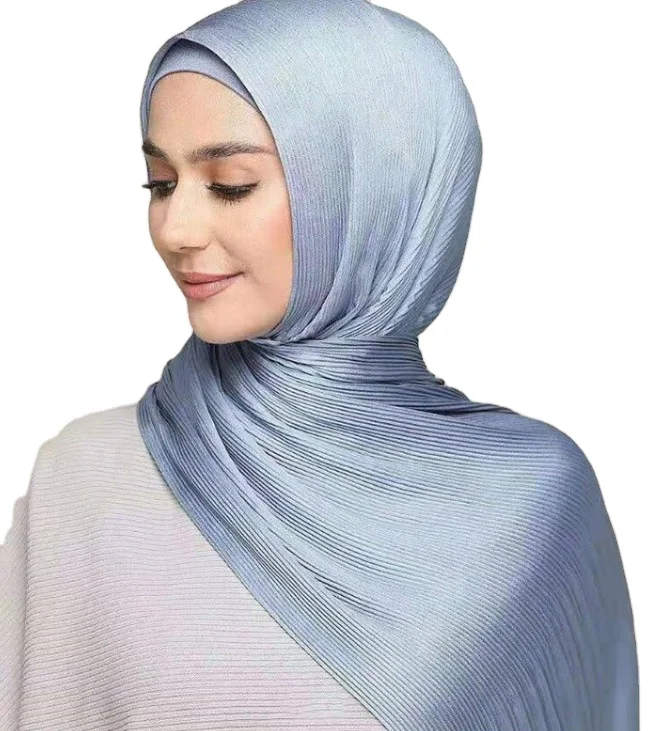 Malaysia Premium Crinkle Bright Chiffon Hijab Long Shawl Muslim Women Chiffon Hijab Scarf