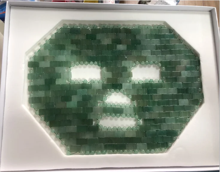 Natural Jade Face Veil High Quality Green Aventurine Jade Face Mask Skin Care Beauty Gift