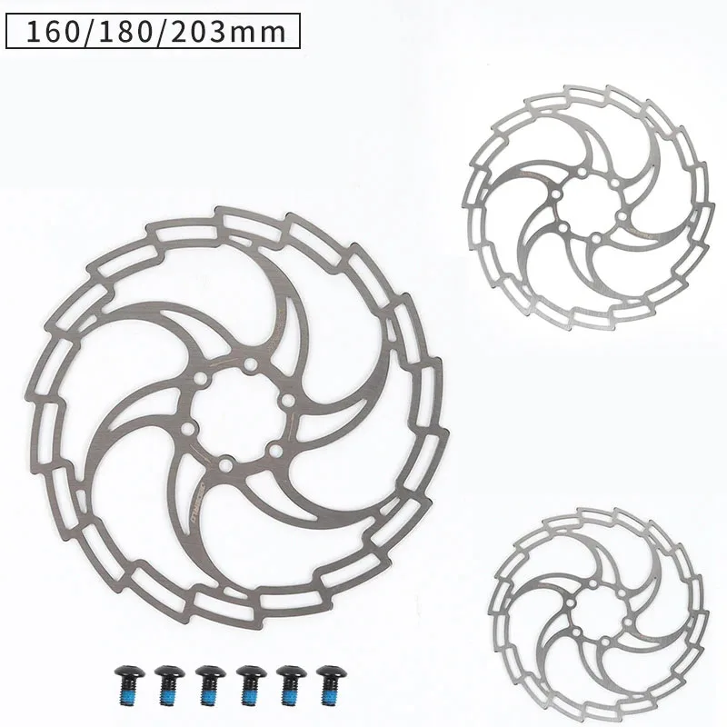 160/180/203mm Disc Brake Rotor Mountain Bike Hydraulic Disc Brake Rotors With 6 Bolts For MTB Road Bike Bicycle Parts
