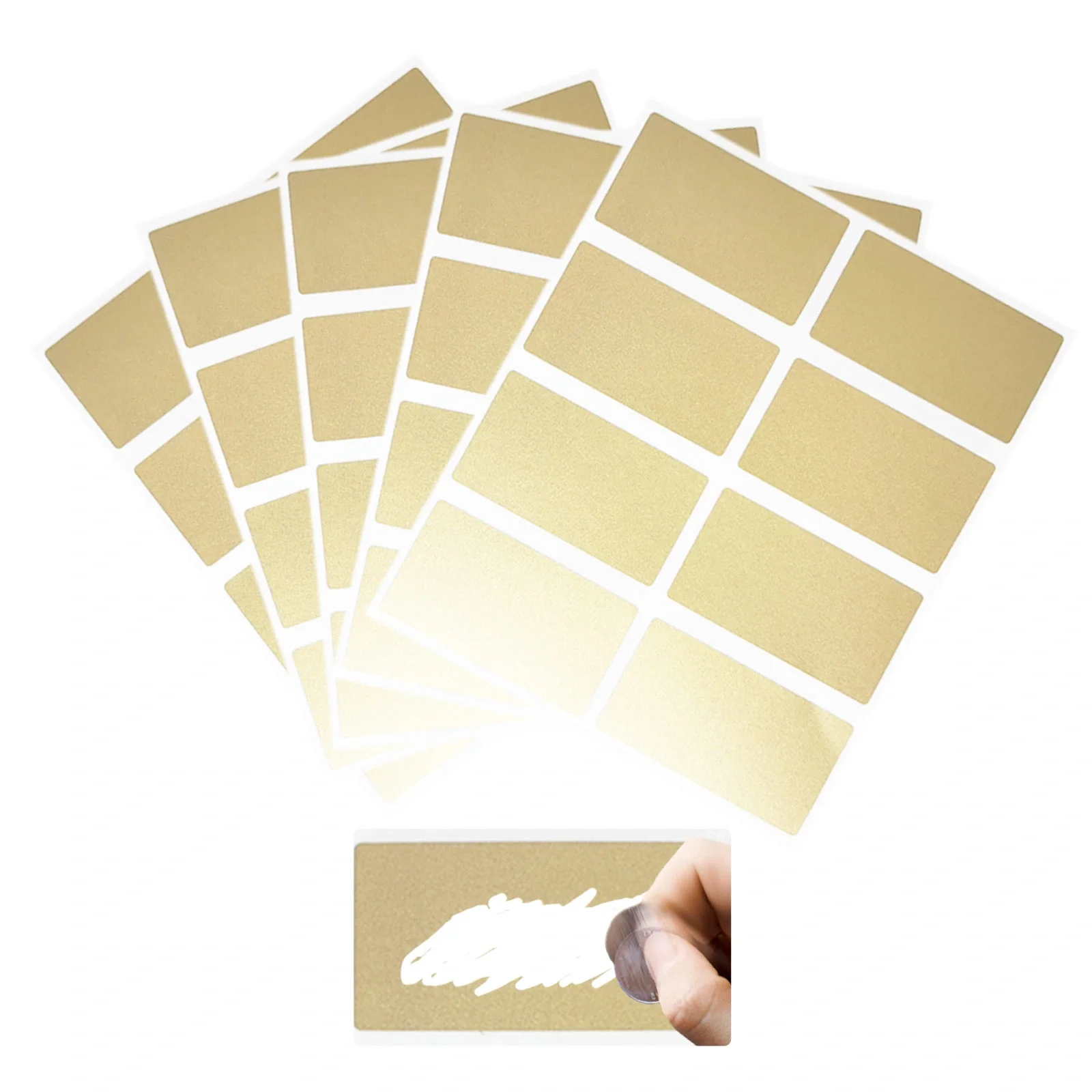 Gold Rectangle Shape Scratch Off Label Scratch Card Stickers