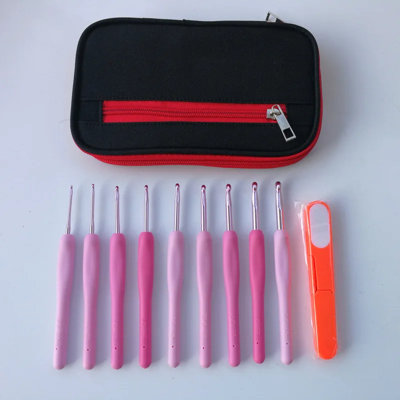 Набор алюминиевых вязальных инструментов ТПР, Заказные крючки для вязания, 9 шт. в наборе, наборы вязальных спиц