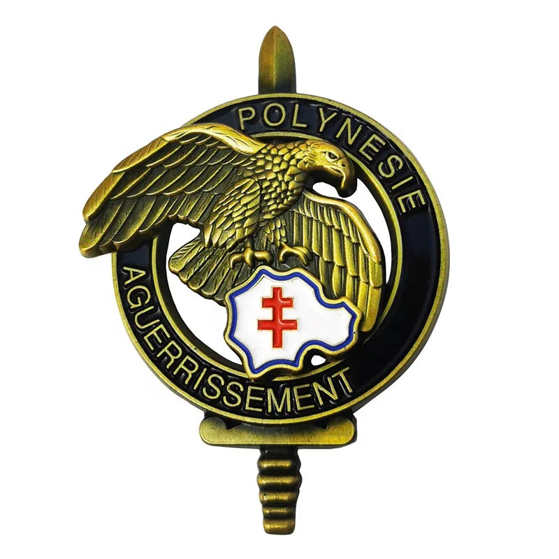 3D Award Eagle Metal Pin Brooch 2 Pieces Die Casting Soft Enamel Pins