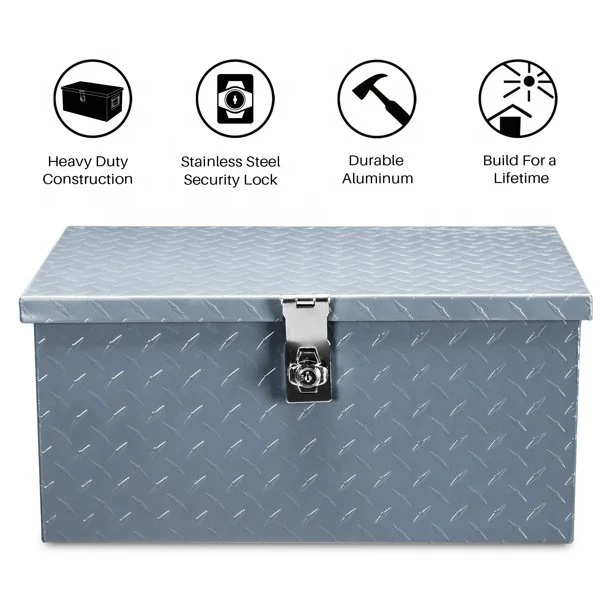 Diamond Plate Aluminum Pickup Truck Tool Box, Customized Metal Storage Tool Box For Trailer