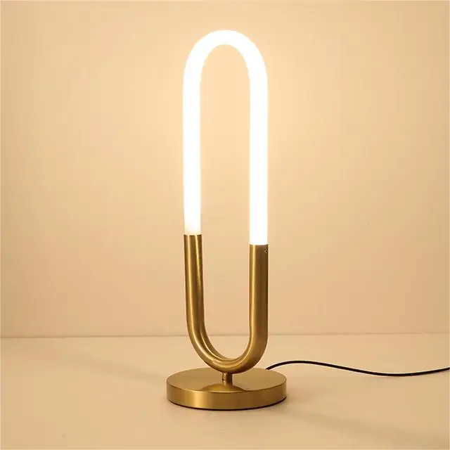 Creative oval bedroom bedside table lamp high quality living room sofa acrylic iron table light home decor led table lamp