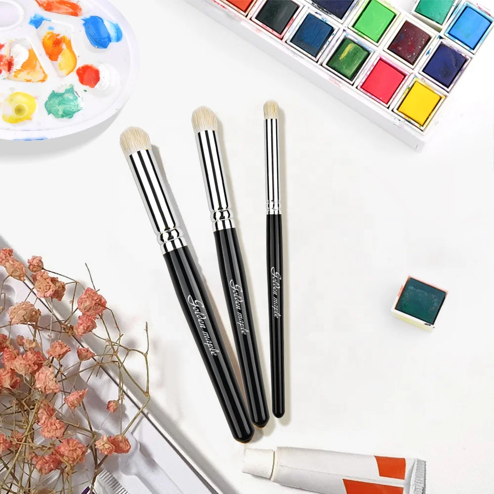 Manufacturer Quality Art Paint Brushes Miniatures Model Tabletop Roleplaying Wooden Animal Hair Paint Drybrush Black Set
