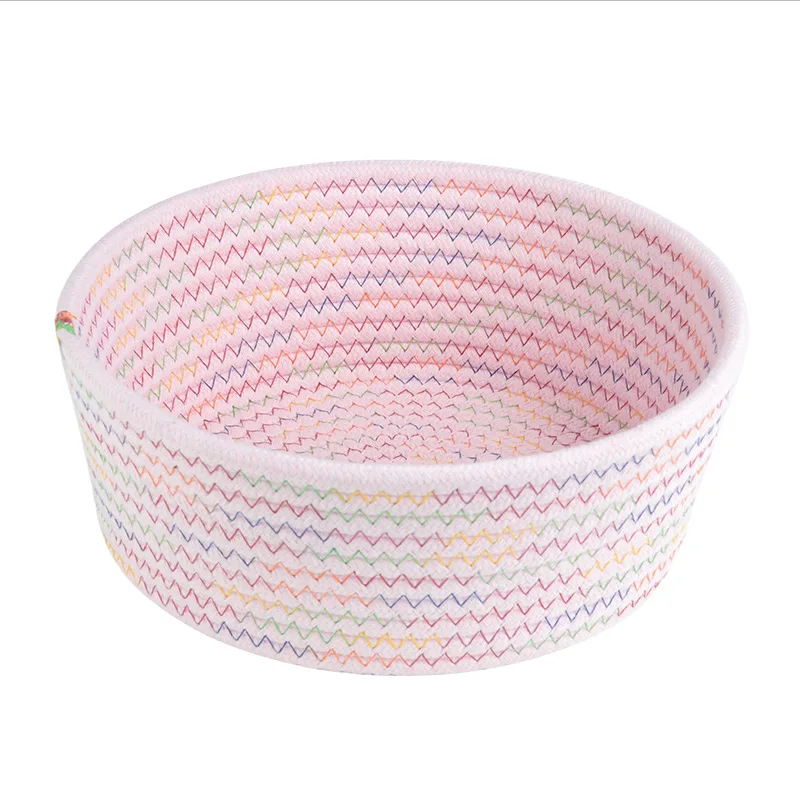 Wholesale Price Multi-color Environmental Protection Cotton Thread Table Toy Cosmetics Storage Basket