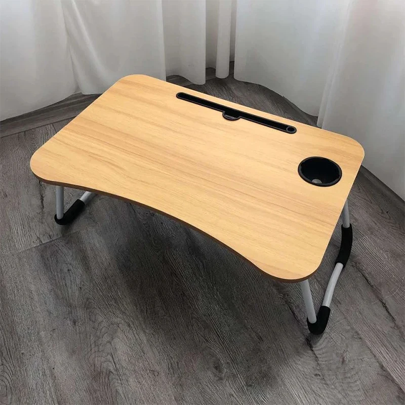 Good Quality Esay To Clean Black Wooden Non-Slip Folding Computer Table For Sofa Working