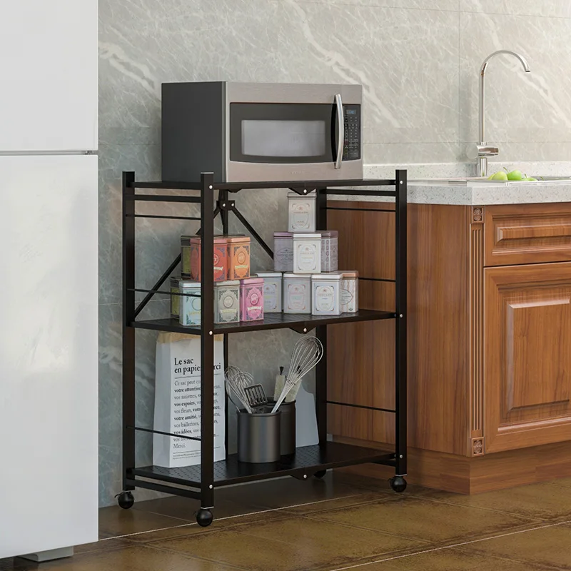 
Kitchen storage holders 3 tier metal wood microwave oven shelf stand appliances storage rack cabinet 