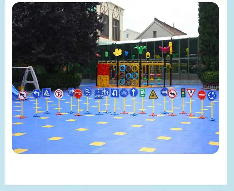 High Quality Unisex Traffic Warning Signs Toys Popular Kindergarten Children Metal Education Preschool Road Signs