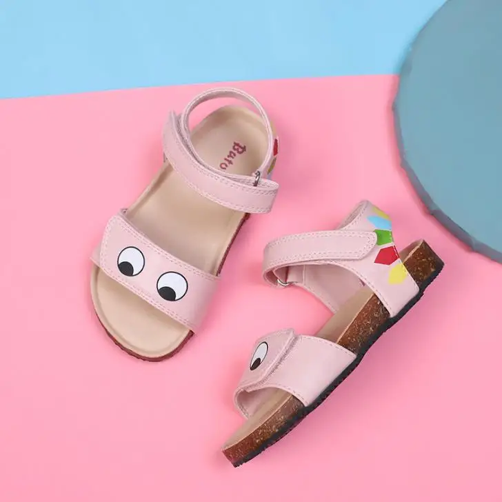 Модные новые туфли для девочек мультяшная деревянная мягкая подошва пряжка Высококачественная детская