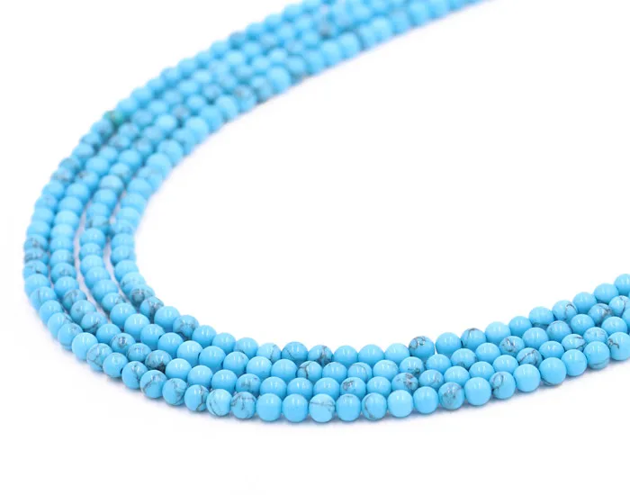 wholesale Loose beads Blue Turquoise Stone Beads Round Gemstone for DIY Jewelry Making