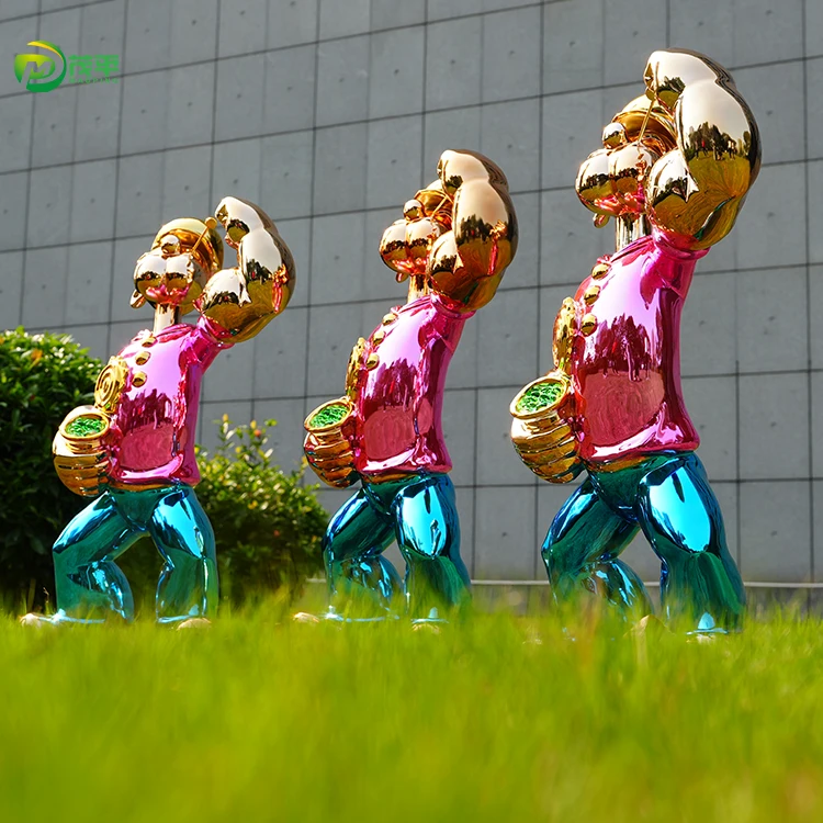 Modern Customization Service home decoration metal crafts art high quality cartoon color resin fiberglass popeye sculpture