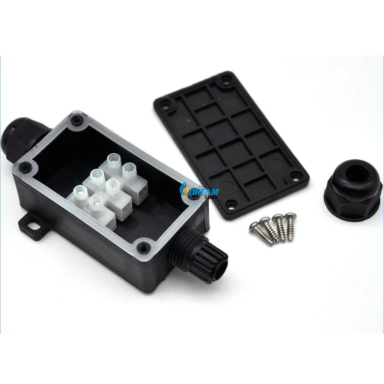 4 way 2 in 2 out M25 cable glands outdoor ip68 waterproof junction box