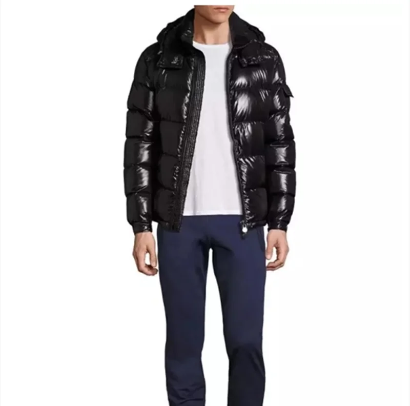 Winter short shiny puffer down coat men bubble jackets