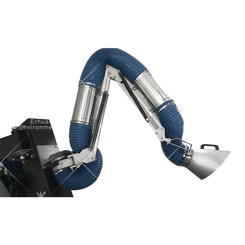 Erhuan flexible wall mount welding fume extraction arm with hood. flexible fume extractor pipe dust extraction arm