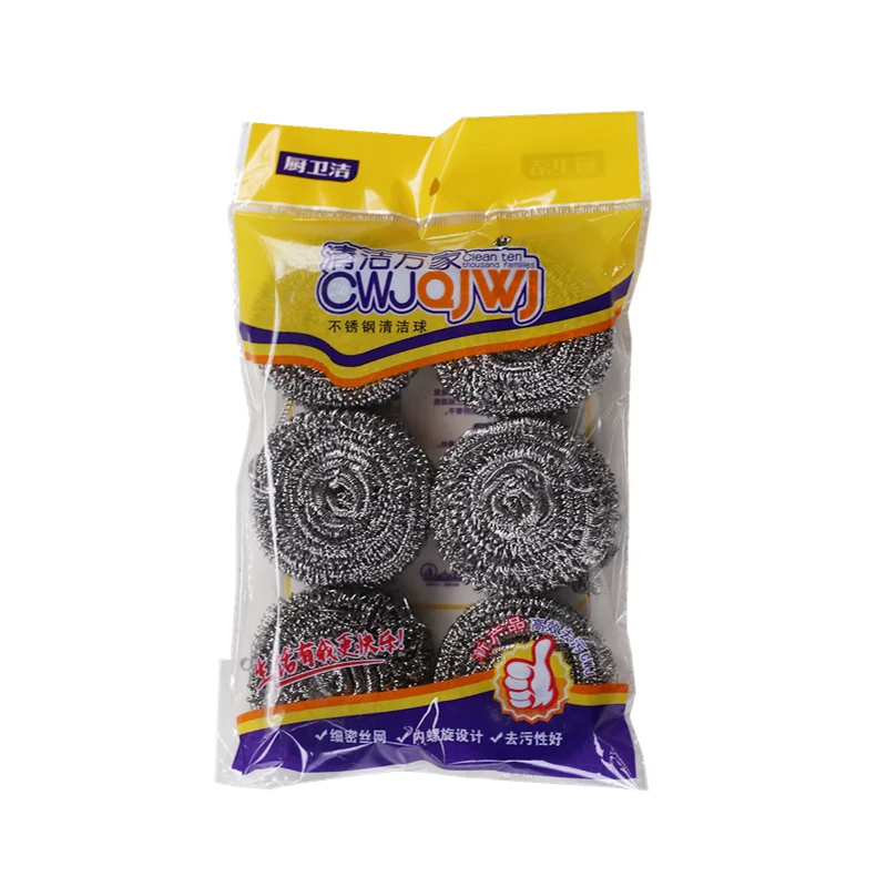 Factory Sale Heavy Duty Kitchen Cleaning Wholesale Sponge Wire Scrubber Stainless Steel Bright SS Pot Scourer