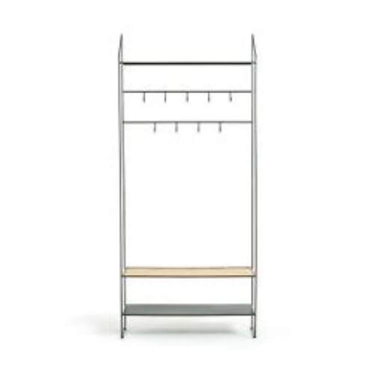 Iron Wardrobe Organizer Display Clothing  Coat Rack With Coat Hanger Bench Hook