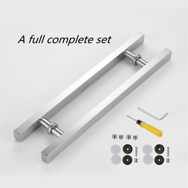 304 stainless square long handle for wooden door brushed no fingerprints