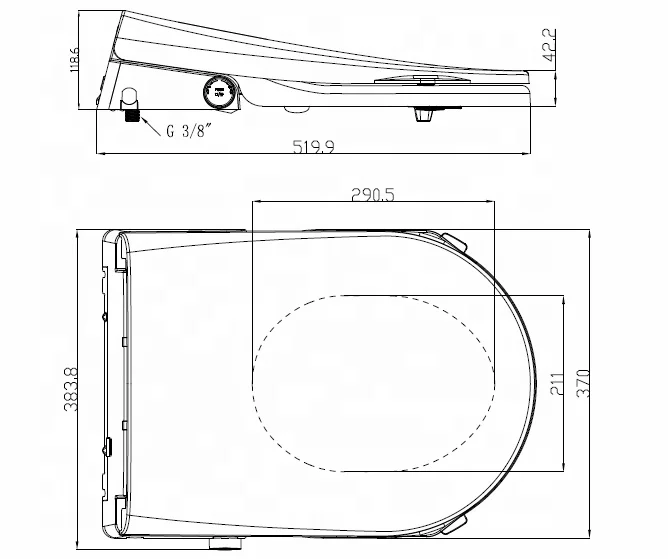 Affordable intelligent bidet seat 220v electronic water washing bidet shower toilet seat
