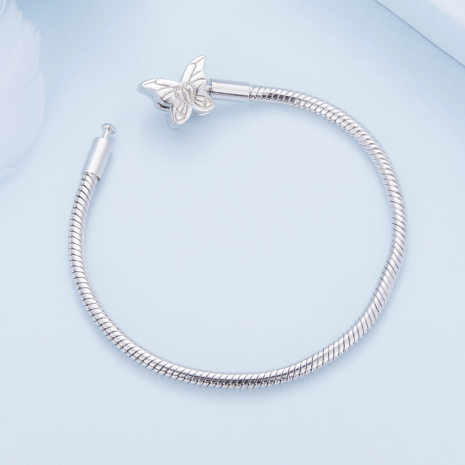 New 925 silver moonstone butterfly basic bracelet exquisite girly snake bone chain bracelet BSB113