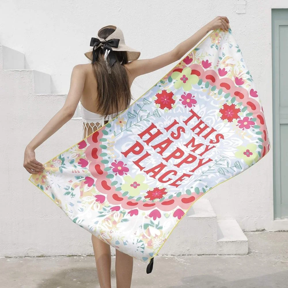 Fashion Quick Dry Comfortable Microfiber Waffle Custom REPT Printed Beach Towels