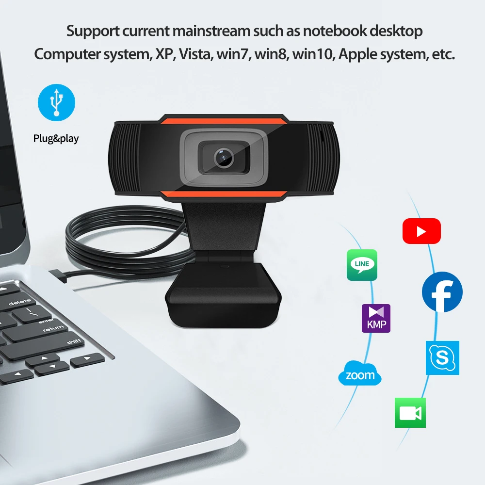 computer conferencing Chatting video 720p 1080P  HD USB webcam pc webcams  built-in mic video camera