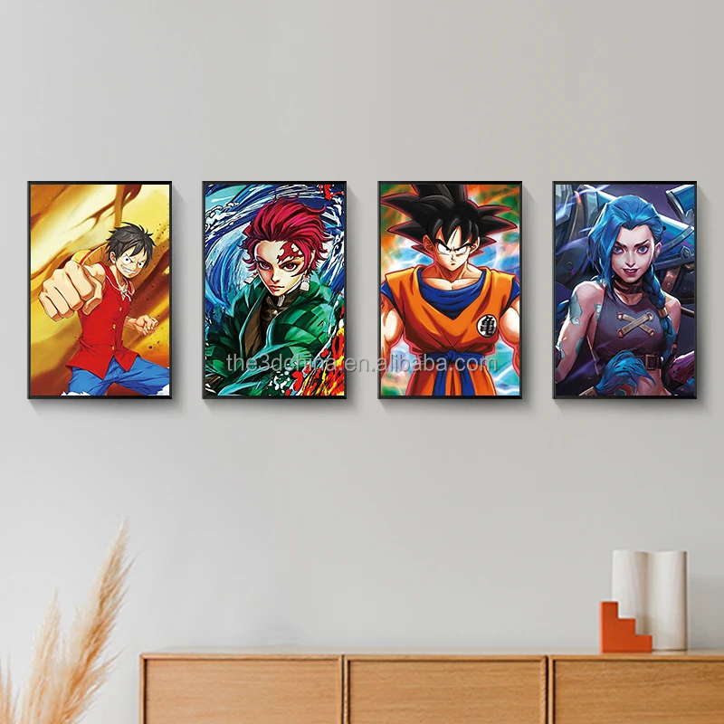 LENS Wholesale Custom Printing 3d Flip Effect Lenticular Sheet Anime Poster Art Wall Decoration Pictures