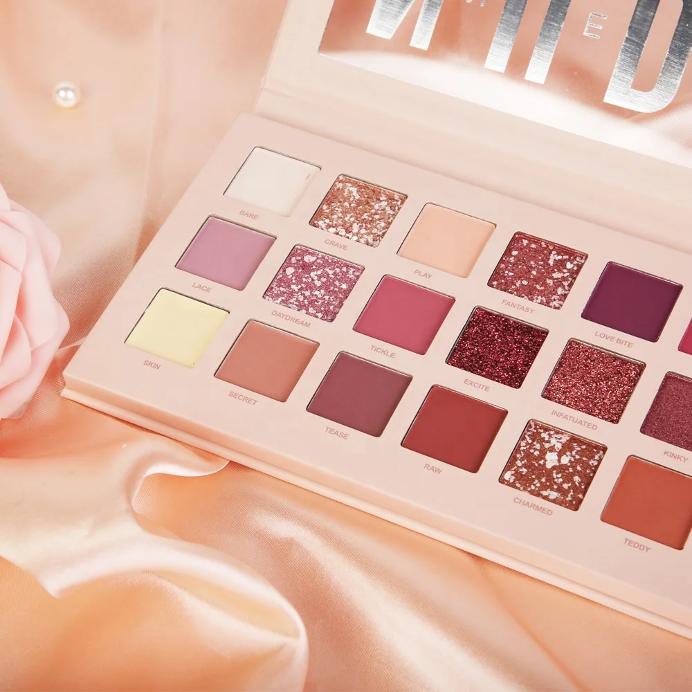 Rose Gold Nude Beauty Makeup Eyeshadow Palette For Dark skin Vegan Pigmented