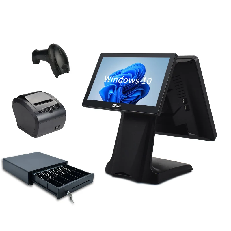 15 inch All in One Restaurant Retail Cashier Point of Sale Machine with Software