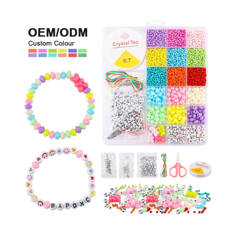 Leemook DIY Beads Jewelry Making Accessories Kit Handmade Beaded Bracelet Diy Educational Toys For Kids