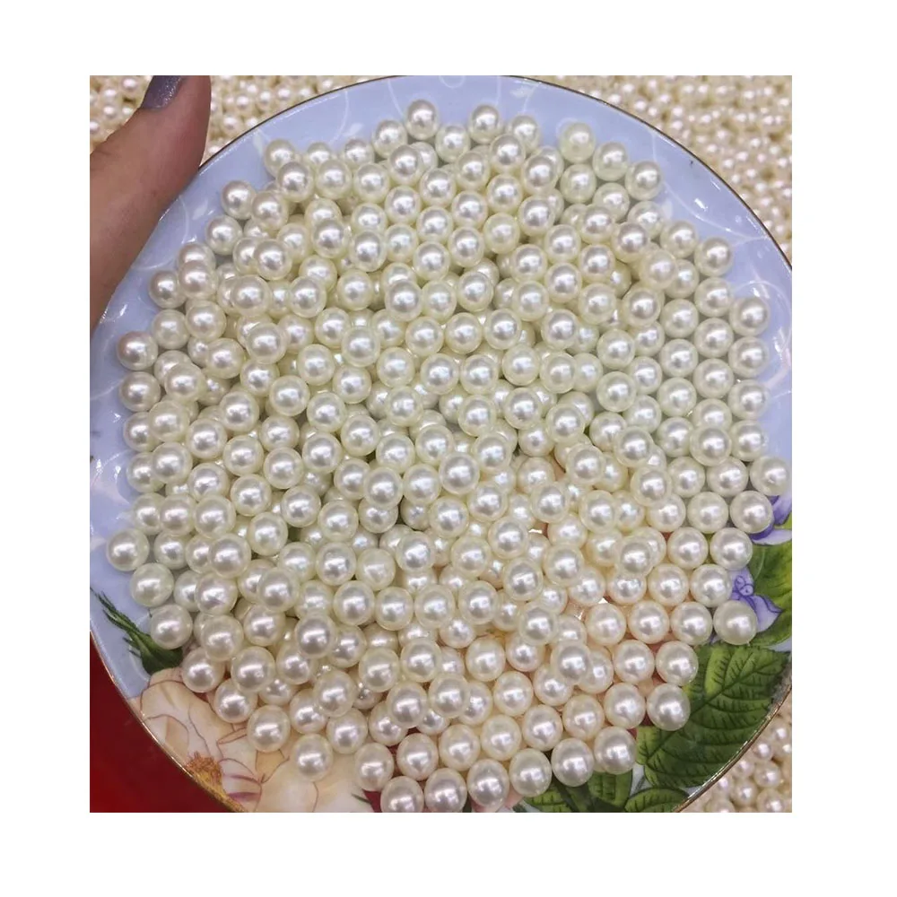 Кремовый, белый, черный, гемитт 4 мм, 5 мм, 6 мм, 8 мм, жемчужины для прессования жемчужин из АБС-пластика, низкая цена для украшения одежды