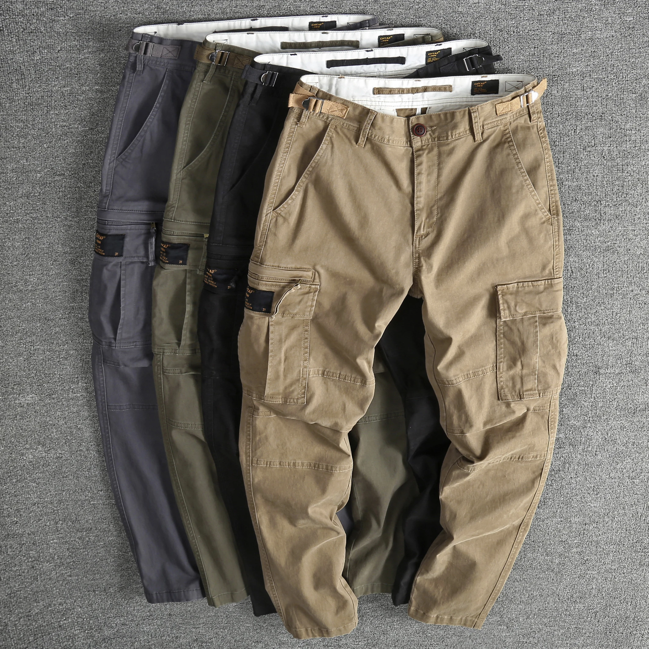 Chinese manufacture cross-border suppliers wholesale custom stretch pants mens cargo joggers khaki long pants