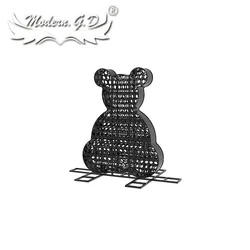 Customized Animals  little bear metal Frames Artificial Sculpture Decoration Combination of diy flower pots