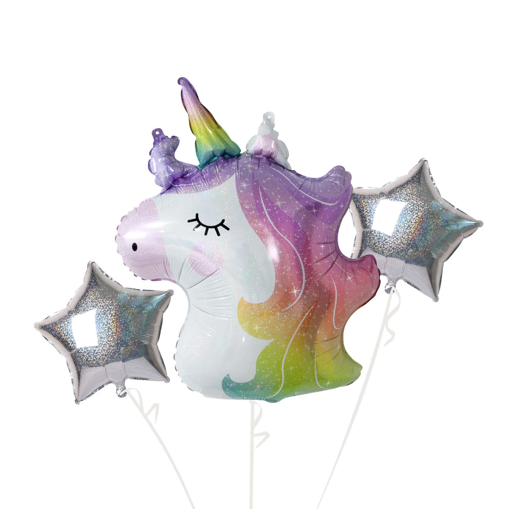 5Pcs Foil Balloons Set Party Supplies Multicolor 18inches Round Star Shape Unicorn Birthday Cake Ring Pink Heart Balloons Set