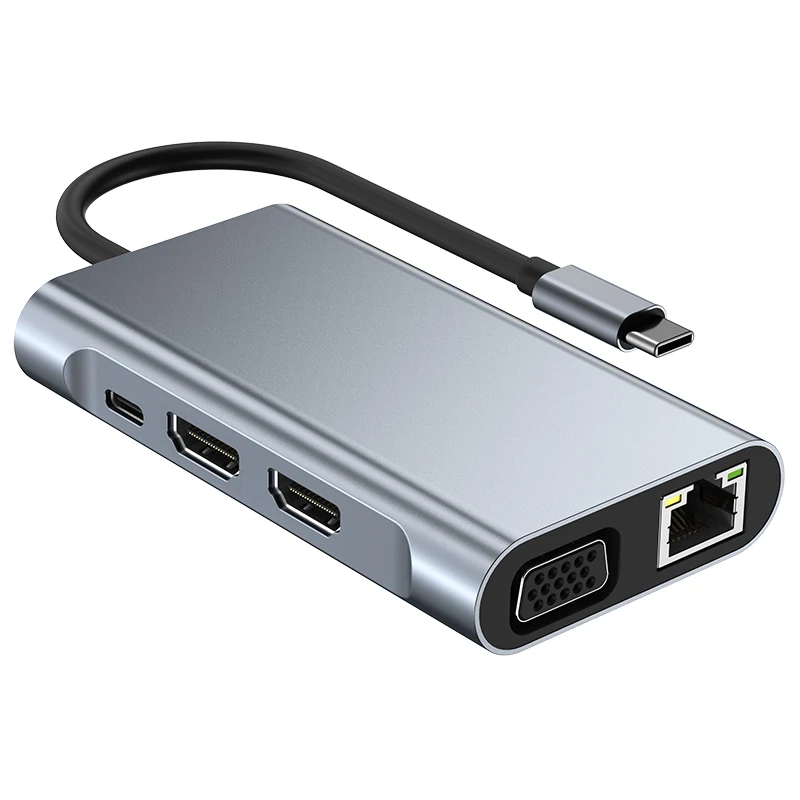 8 в 1 usb c концентратор многофункциональный адаптер Usb2.0 usb3.0 Type C для ноутбуков