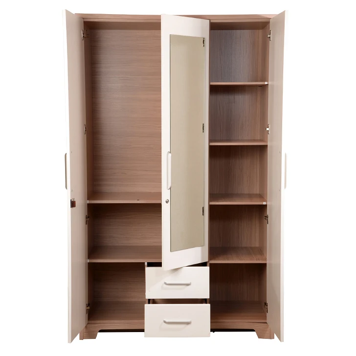 Modern design bedroom white laminate cabinet melamine wooden clothes wardrobe with 4 doors
