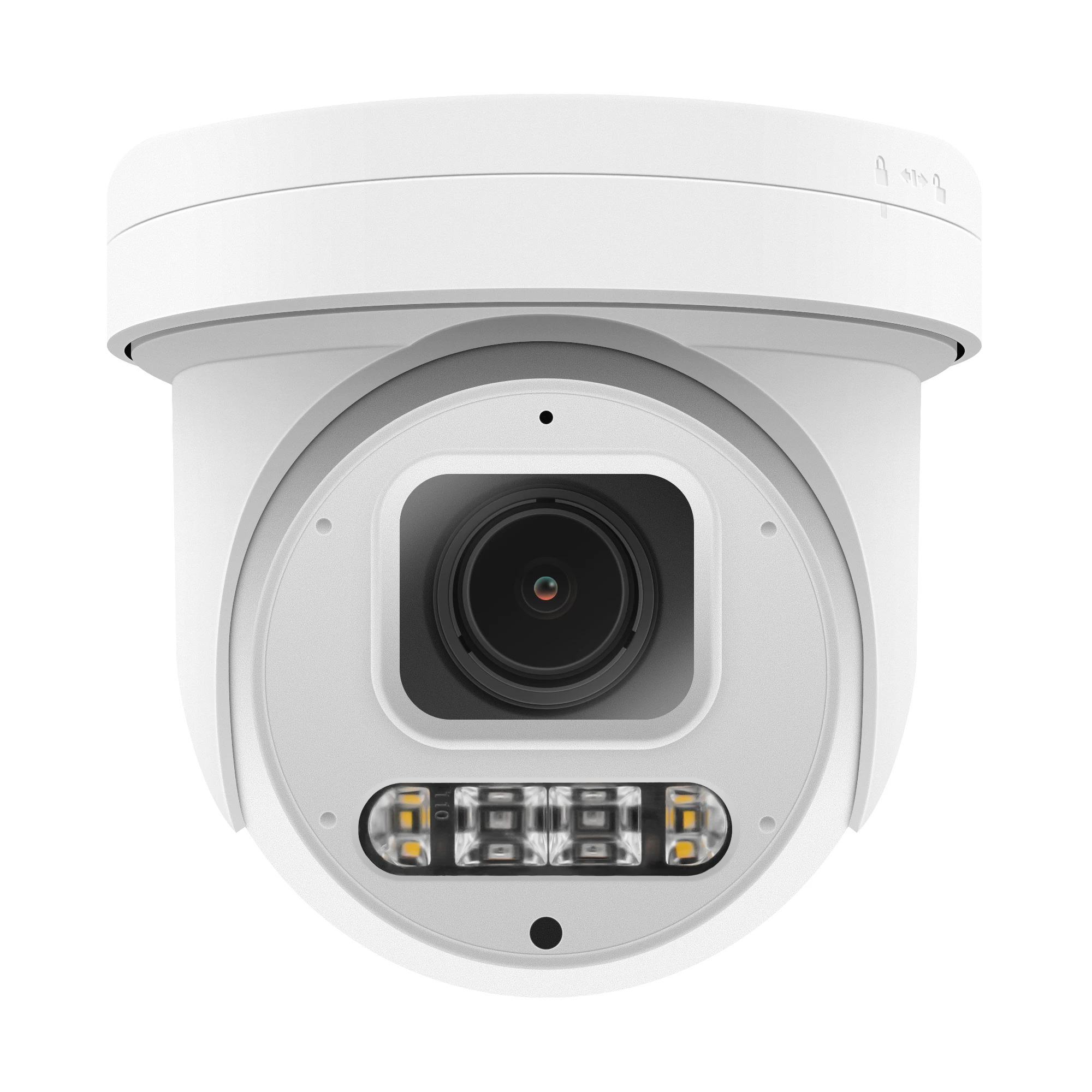 Full Color Active Deterrence 6MP Turret PTZ IP Camera POE 5X Optical Zoom Sound Alarm Build in Mic.&Speaker SD Slot Up to 512GB