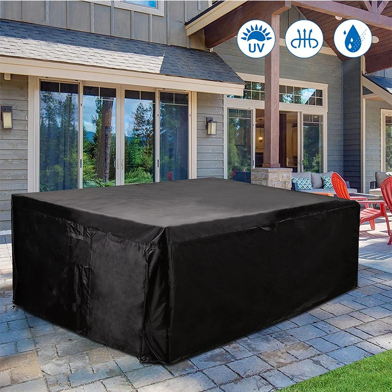 210D Oxford Waterproof Garden Furniture Cover for Outdoor Courtyard Table and Chair or Sofa Dust-Proof Protection