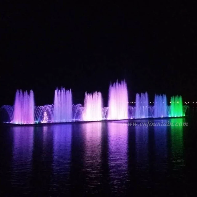 China Large Lake Floating Music Water Fountain In Cultural Tourism Zone Liuding Mountain