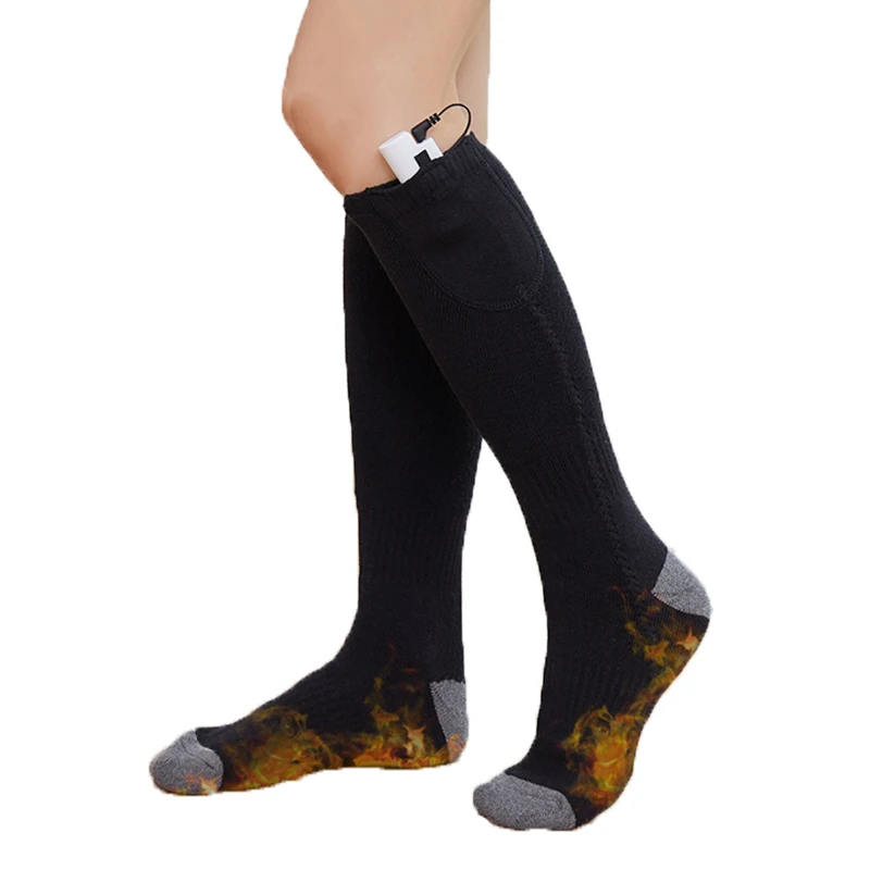 Winter Rechargeable Machine Washable electric Heating Cable Heated Socks With Battery