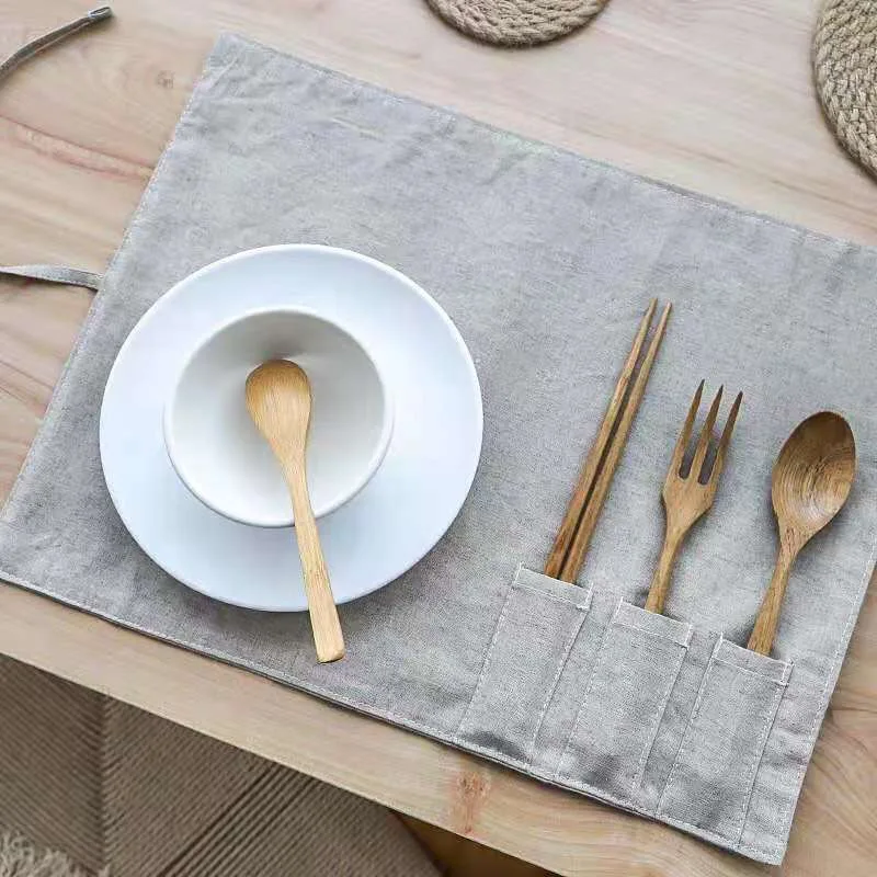 cotton linen tea towels 100% linen dish towel 1pcs customized digital printed placemats