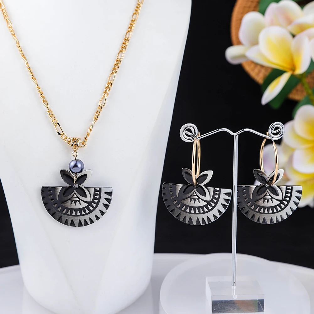 SophiaXuan Yiwu junjian New Arrival Fashion  Acrylic Jewelry Wholesale Polynesian Hawaiian Tribal Earrings