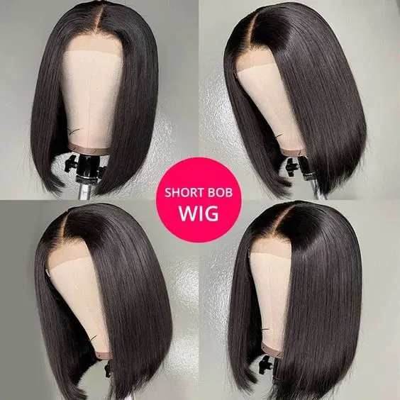 Glueless Remy Short Closure Bob Wig, Brazilian Lace Front Wig, Lace Front Human Hair Wigs Bob