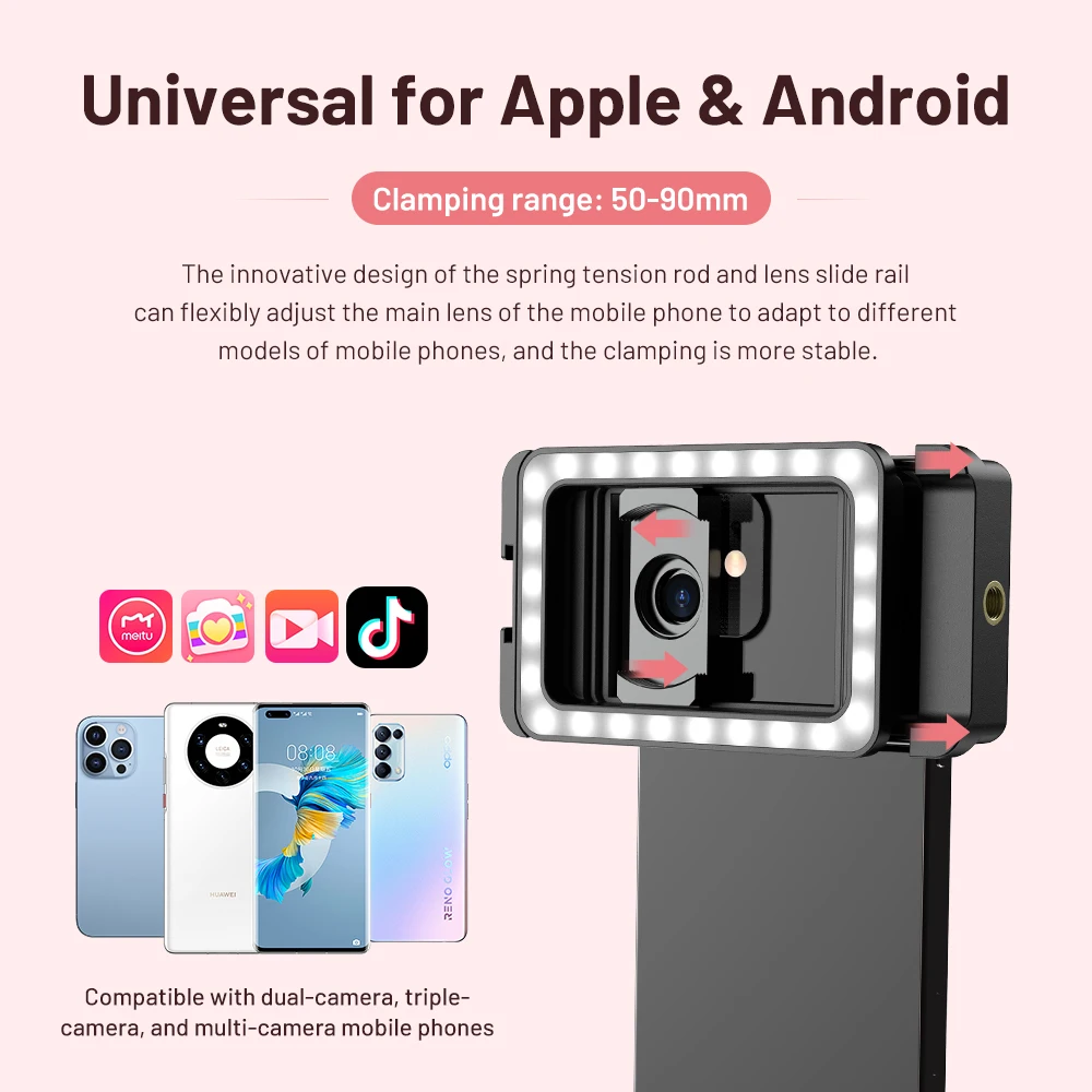 37MM Large Aperture 15x Macro Lens with LED Fill Light Phone Adapter for Eyelash Beauty Jewelry Photography