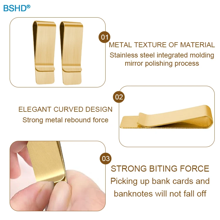 Factory Best Seller Blank Silver Stainless Steel Pocket Holder Wallet Metal Custom Logo Money Cash Clip