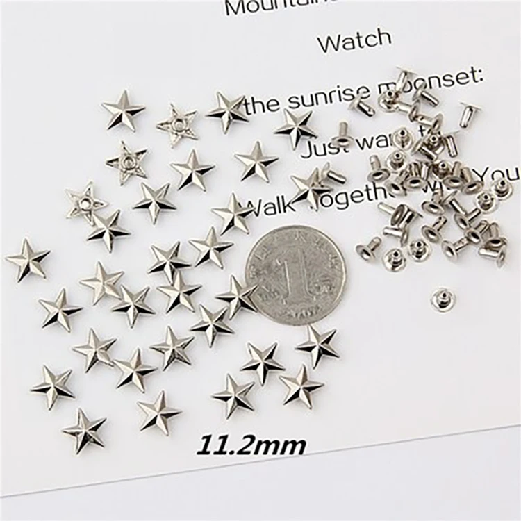 Wholesale Logo Custom Brass Stainless Steel Alloy plastic Star button rivets For Garment
