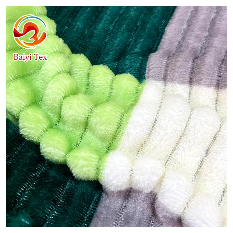 Soft Polar Flannel Fleece Modern Solid Color Design Polyester Striped Throw Blanket Plush Baby Sofa Blanket