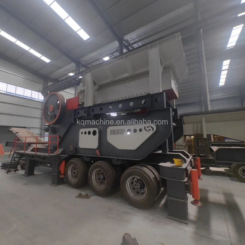 200 tonnes per hour rubber wheel mobile jaw crushing plant for granite crushing