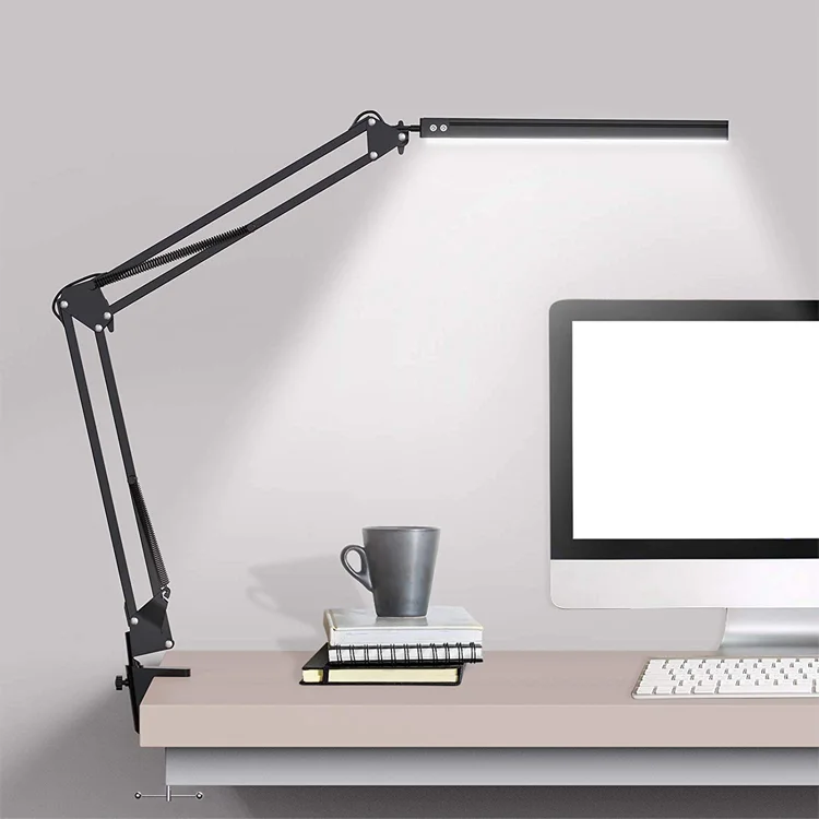 Flexible Neck  Led Desk Lamp With Clamp Metal Desk Lamp